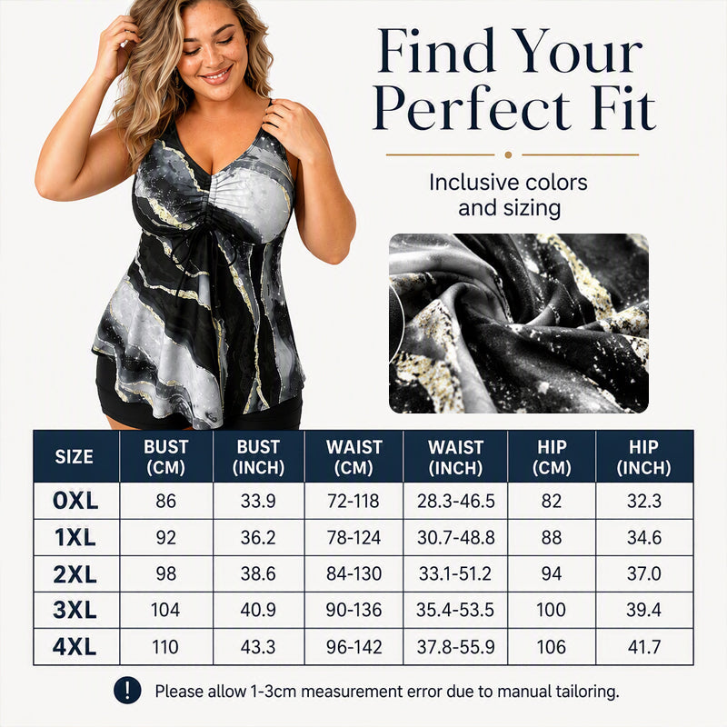 Women's Plus Size Two-Piece Tankini Swimsuit