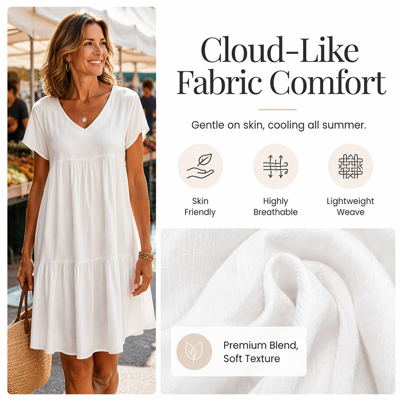 Women's V-Neck Tiered Ruffle Dress