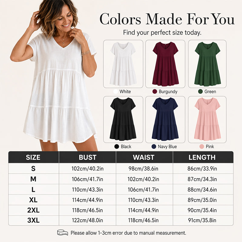 Women's V-Neck Tiered Ruffle Dress