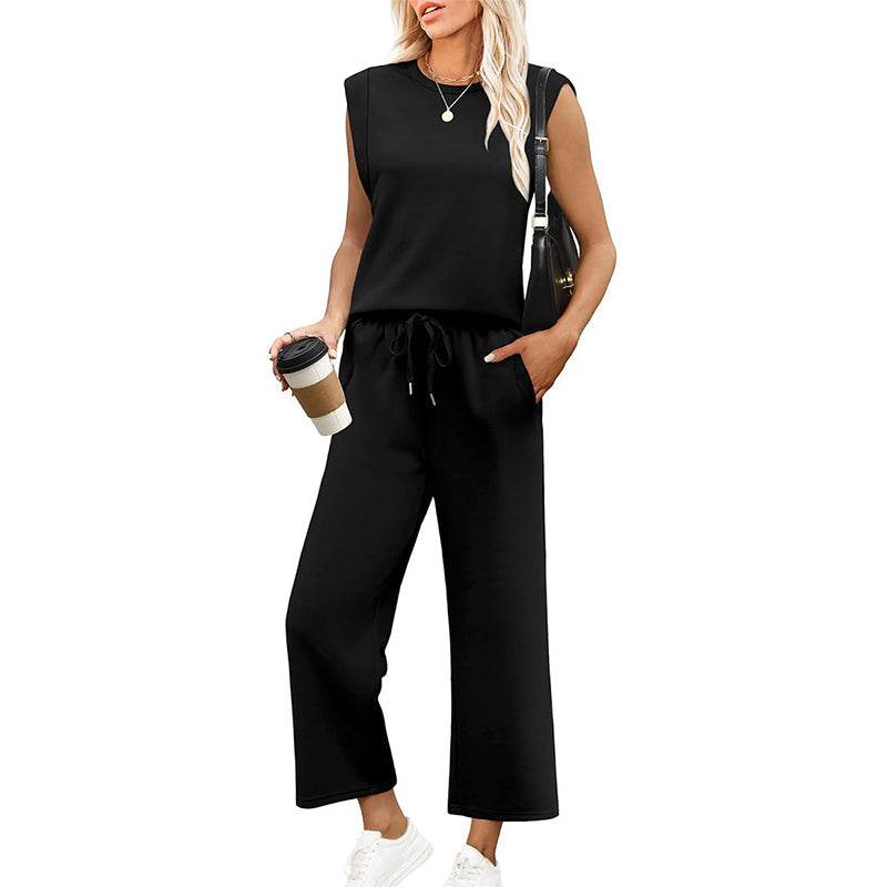 Women's Sleeveless Tank Top & Wide-Leg Pants Set