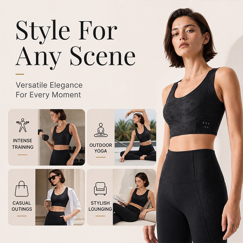 Women's Jacquard Crisscross Sports Bra