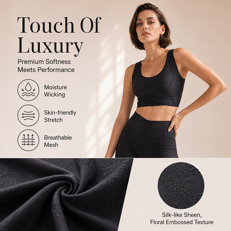Women's Jacquard Crisscross Sports Bra