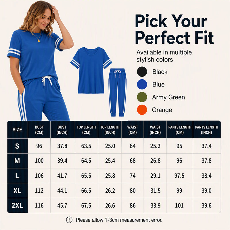 Women's Striped T-Shirt & Drawstring Joggers Set