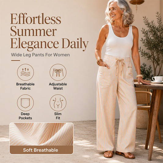 Women's Summer Striped Wide-Leg Pants