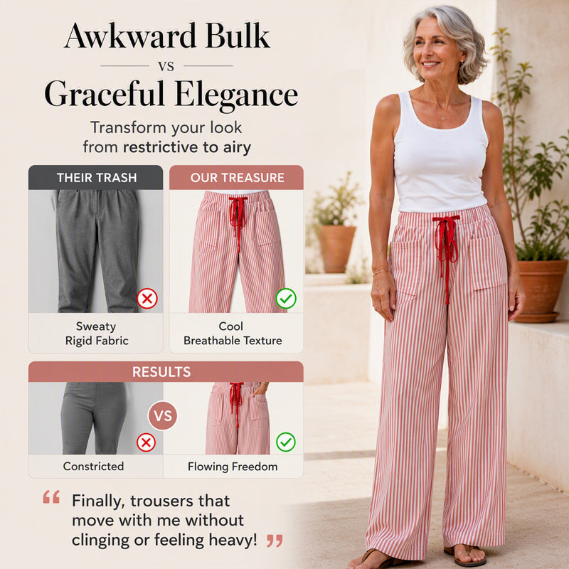 Women's Summer Striped Wide-Leg Pants