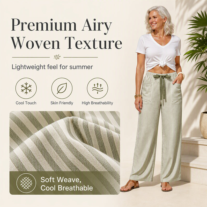 Women's Summer Striped Wide-Leg Pants