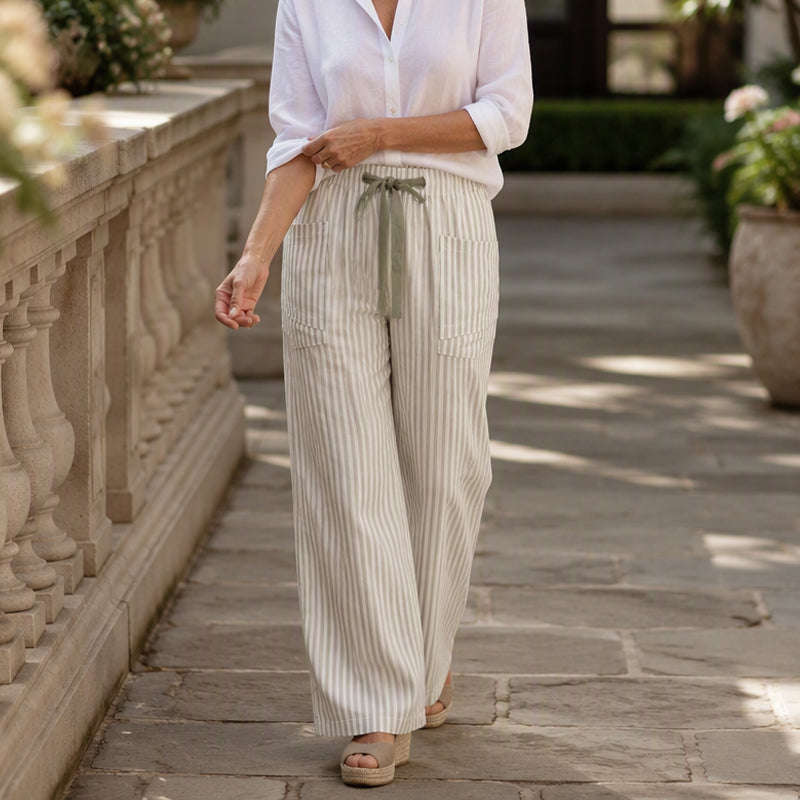 Women's Summer Striped Wide-Leg Pants