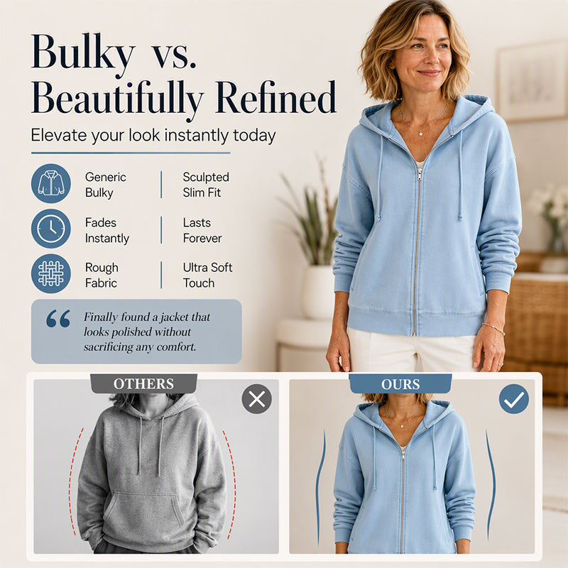 Women's Casual Washed Denim Hooded Jacket