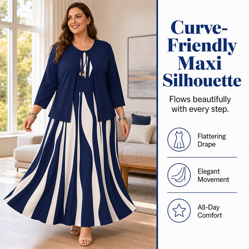 Flattering Geometric Dress Set