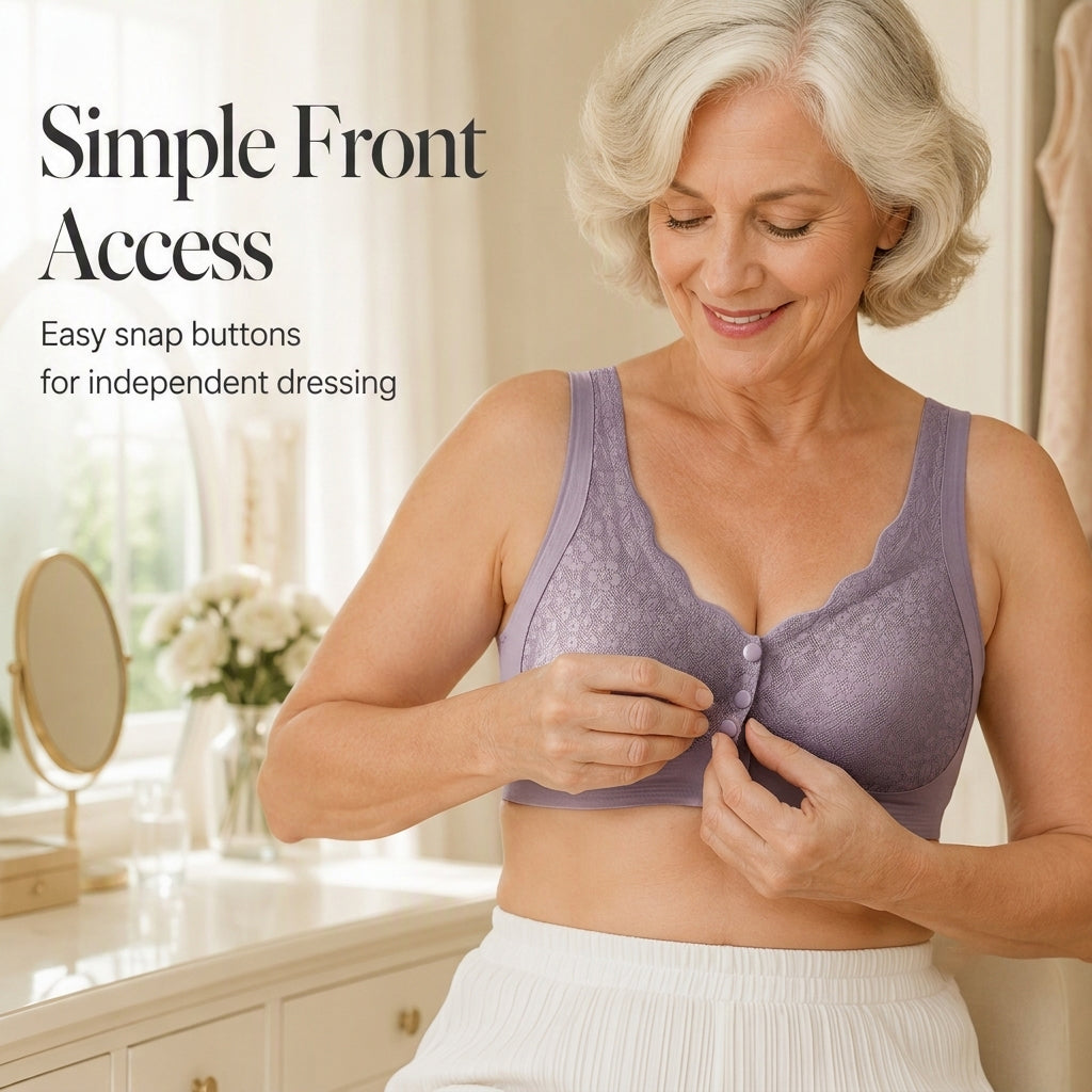 Front Closure Wire-Free Bra for Women