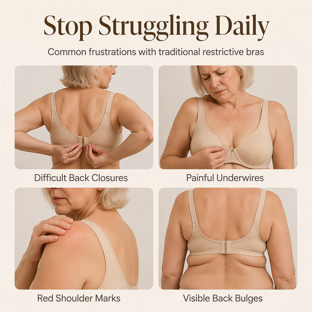 Front Closure Wire-Free Bra for Women