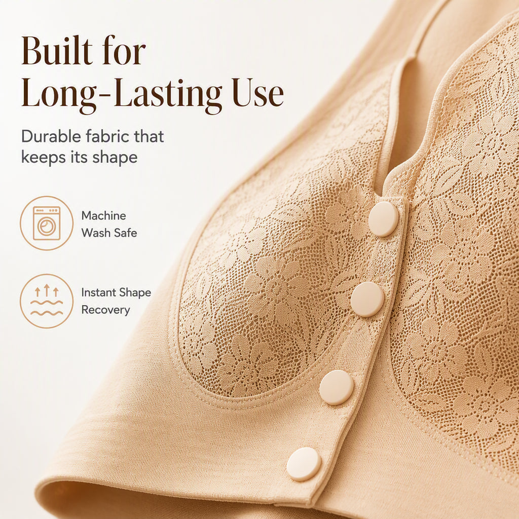 Front Closure Wire-Free Bra for Women