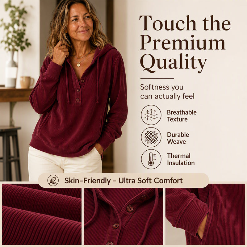 Women's Hoodie Button Down Sweatshirt