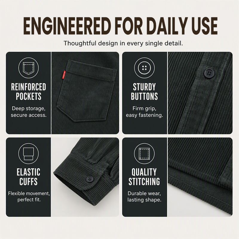 Men's Casual Corduroy Long Sleeve Shirt