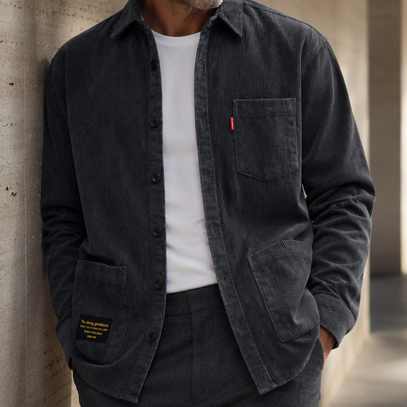 Men's Casual Corduroy Long Sleeve Shirt