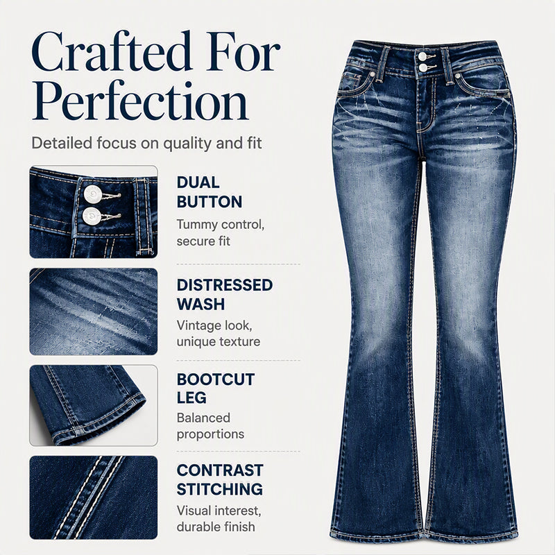 Women's Mid-Rise Stretch Bootcut Jeans