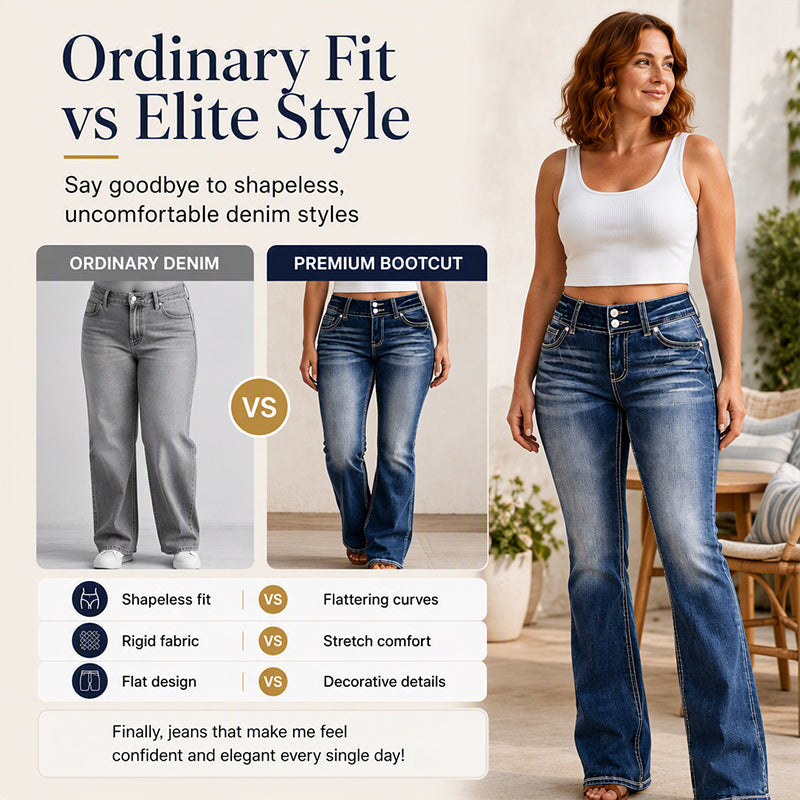 Women's Mid-Rise Stretch Bootcut Jeans