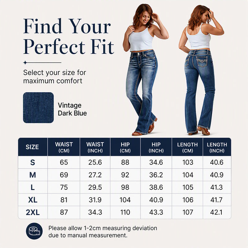 Women's Mid-Rise Stretch Bootcut Jeans