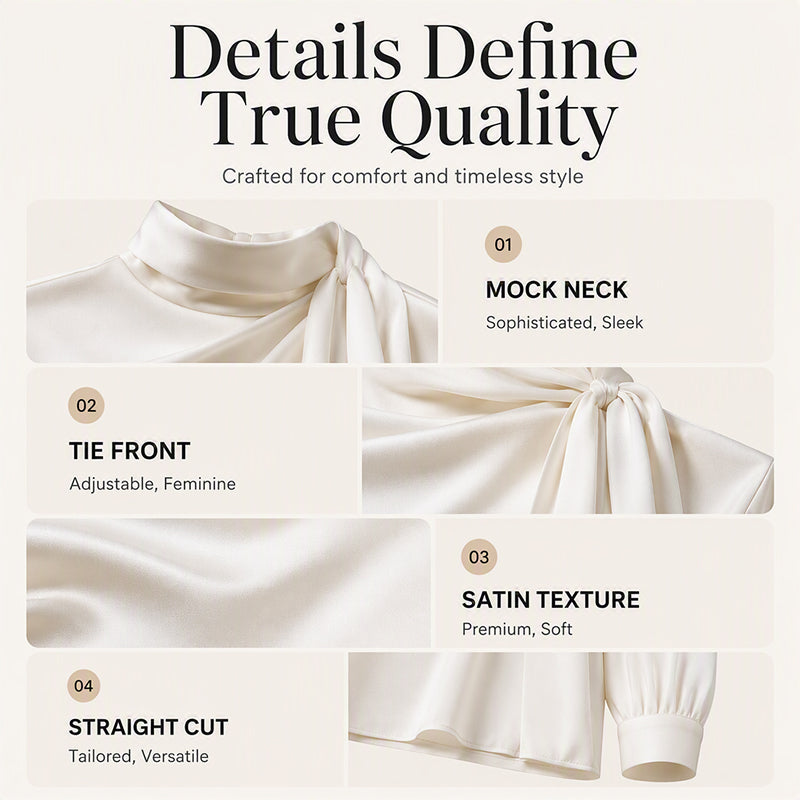Women's Stand Collar Long Sleeve Blouse