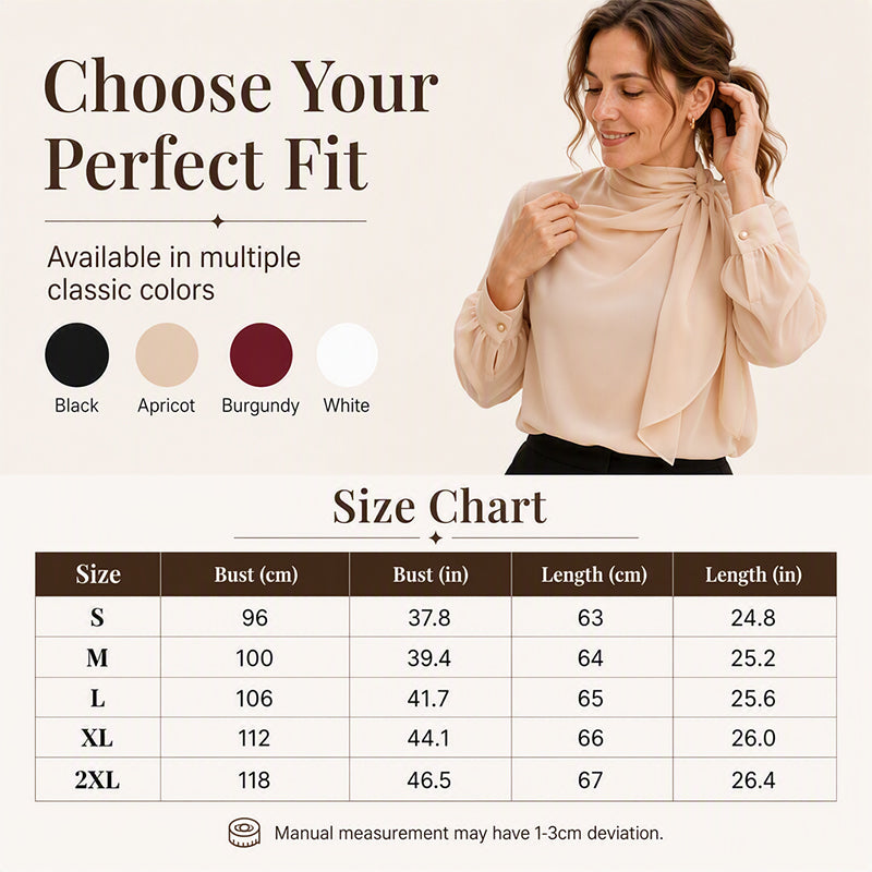 Women's Stand Collar Long Sleeve Blouse