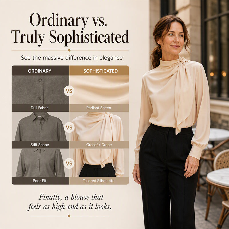 Women's Stand Collar Long Sleeve Blouse