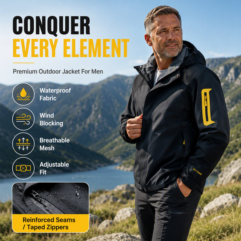 Men's Color-Block Windproof Outdoor Jacket