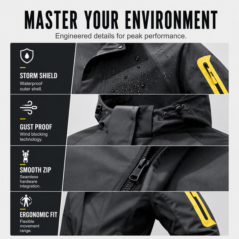 Men's Color-Block Windproof Outdoor Jacket