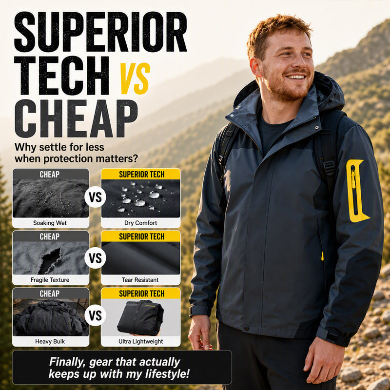 Men's Color-Block Windproof Outdoor Jacket