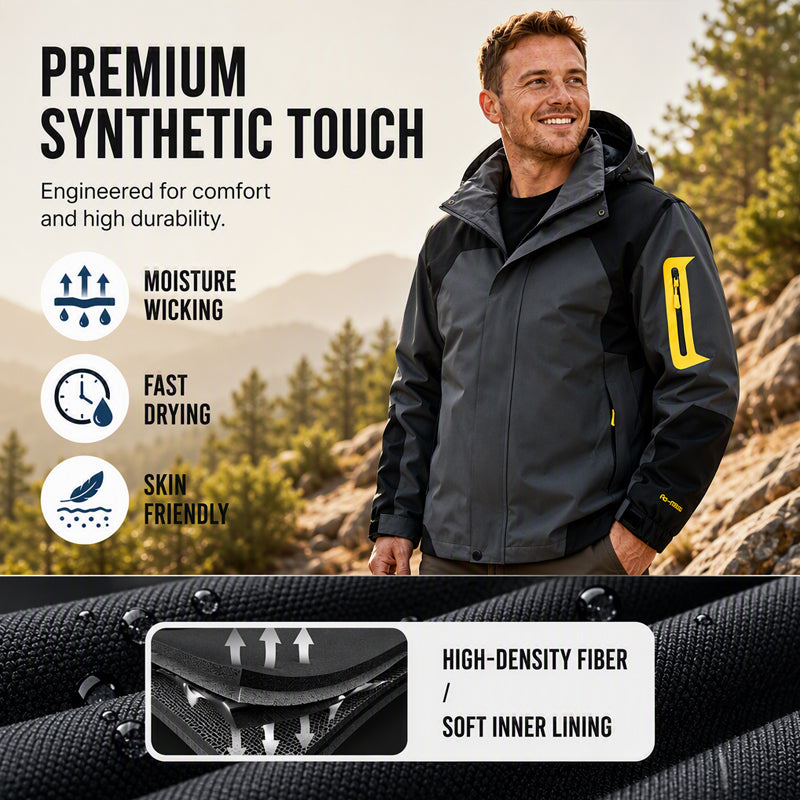 Men's Color-Block Windproof Outdoor Jacket