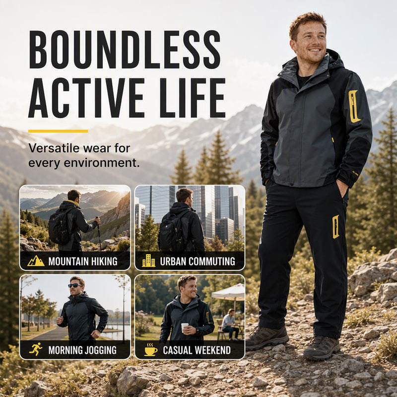 Men's Color-Block Windproof Outdoor Jacket