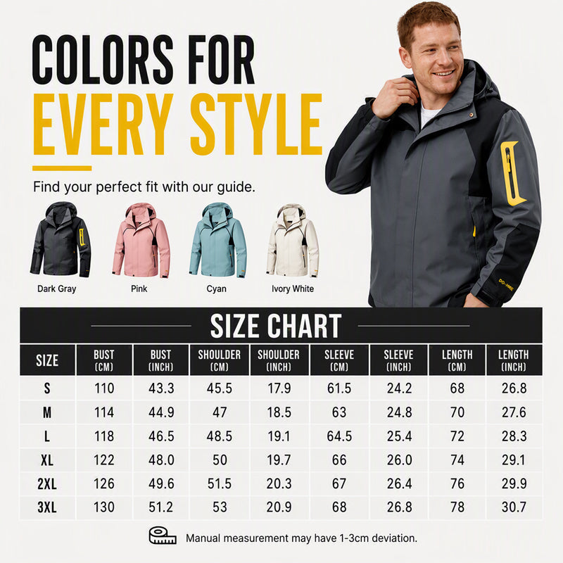 Men's Color-Block Windproof Outdoor Jacket