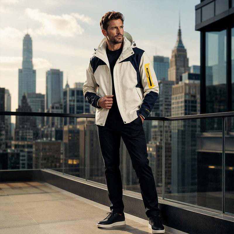 Men's Color-Block Windproof Outdoor Jacket