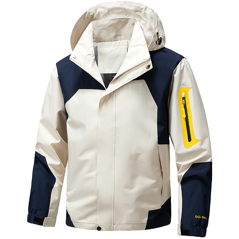 Men's Color-Block Windproof Outdoor Jacket