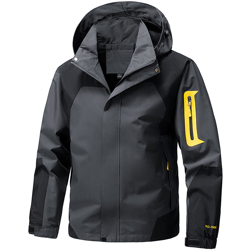 Men's Color-Block Windproof Outdoor Jacket
