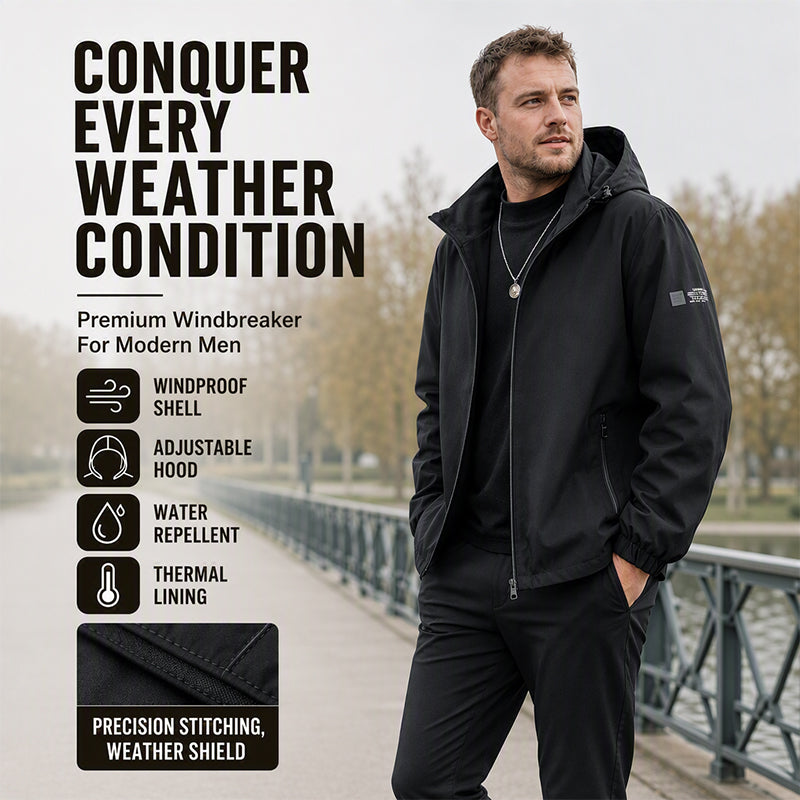 Men's Casual Windproof Hooded Jacket