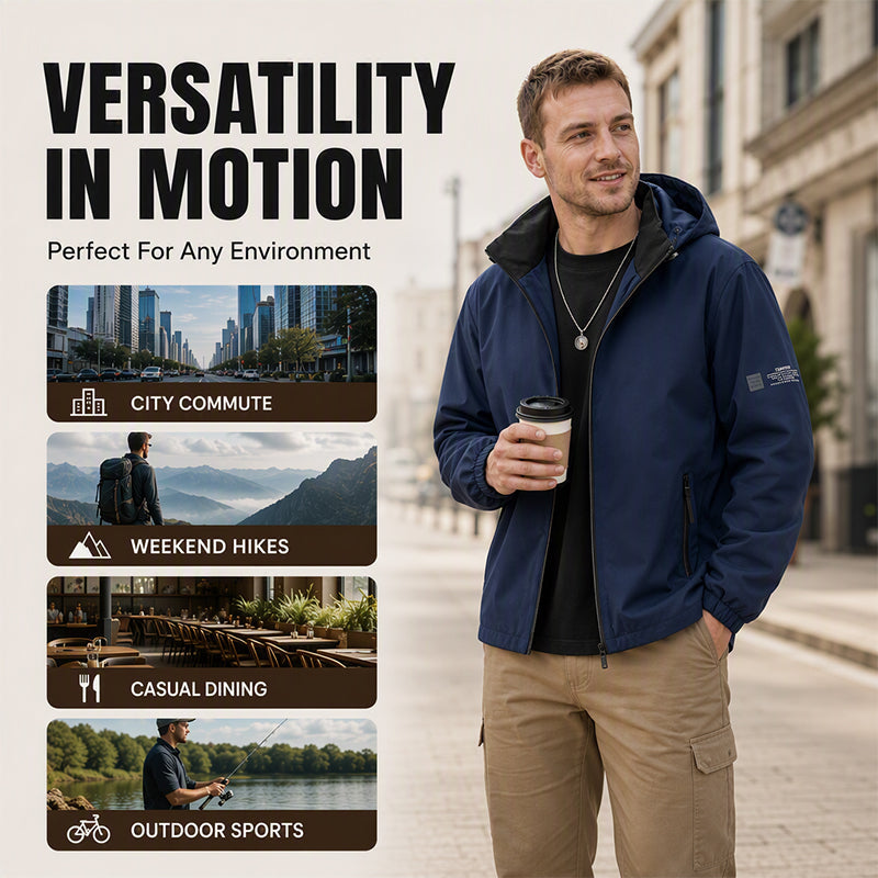 Men's Casual Windproof Hooded Jacket