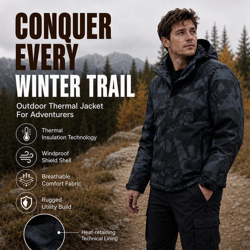Men's Windproof Hooded Camouflage Jacket