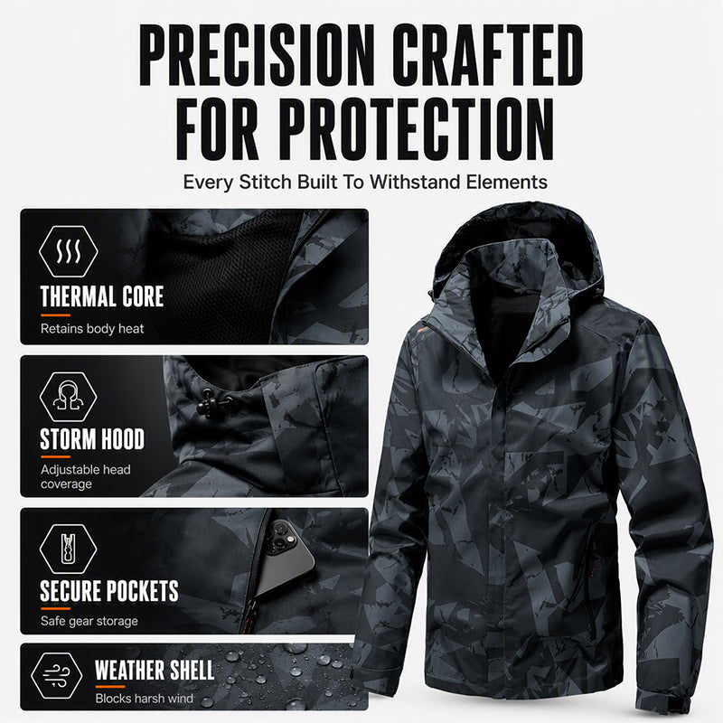 Men's Windproof Hooded Camouflage Jacket