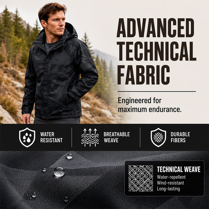 Men's Windproof Hooded Camouflage Jacket