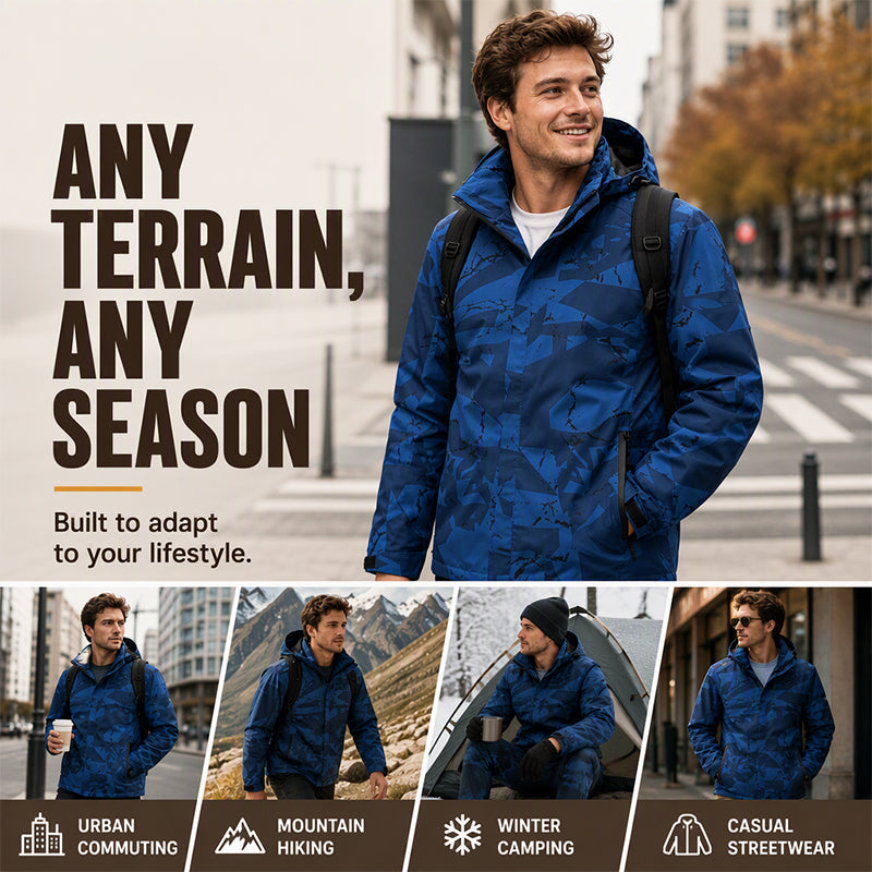 Men's Windproof Hooded Camouflage Jacket