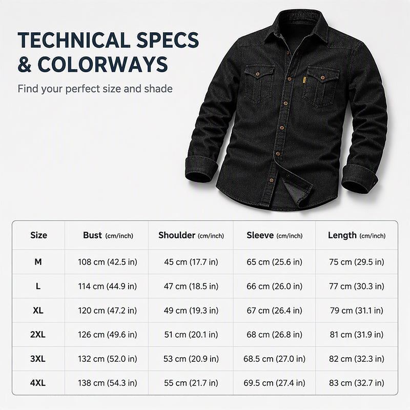 Men's Casual Long Sleeve Denim Shirt