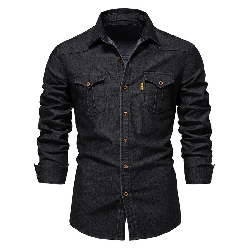 Men's Casual Long Sleeve Denim Shirt