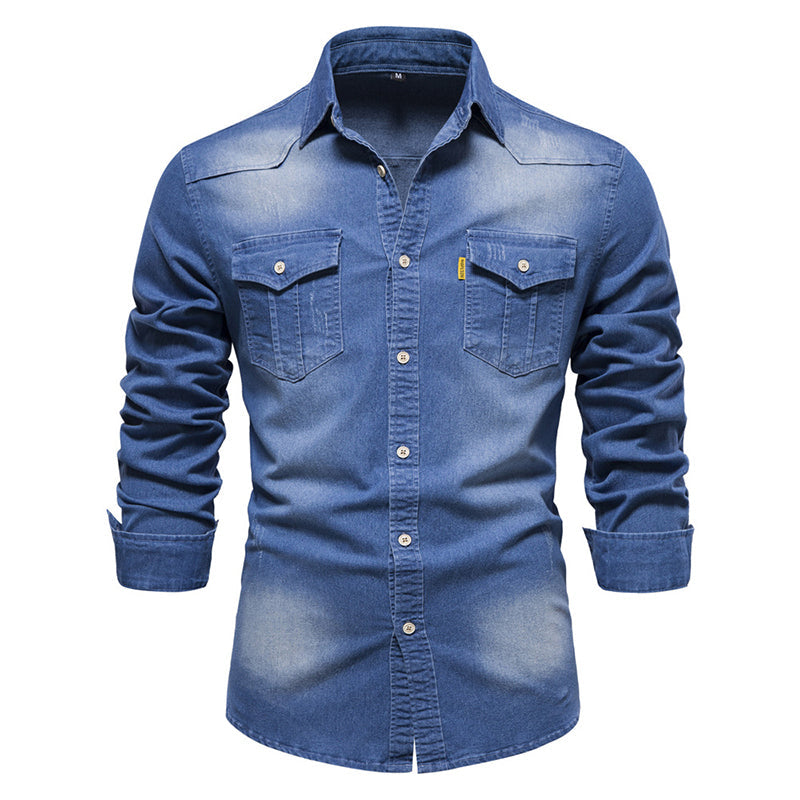 Men's Casual Long Sleeve Denim Shirt
