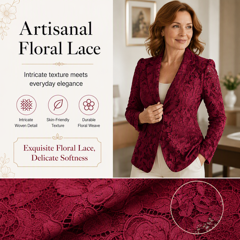 Women's Elegant Lace V-Neck Blazer