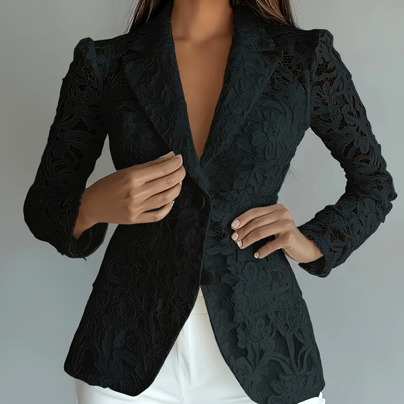 Women's Elegant Lace V-Neck Blazer