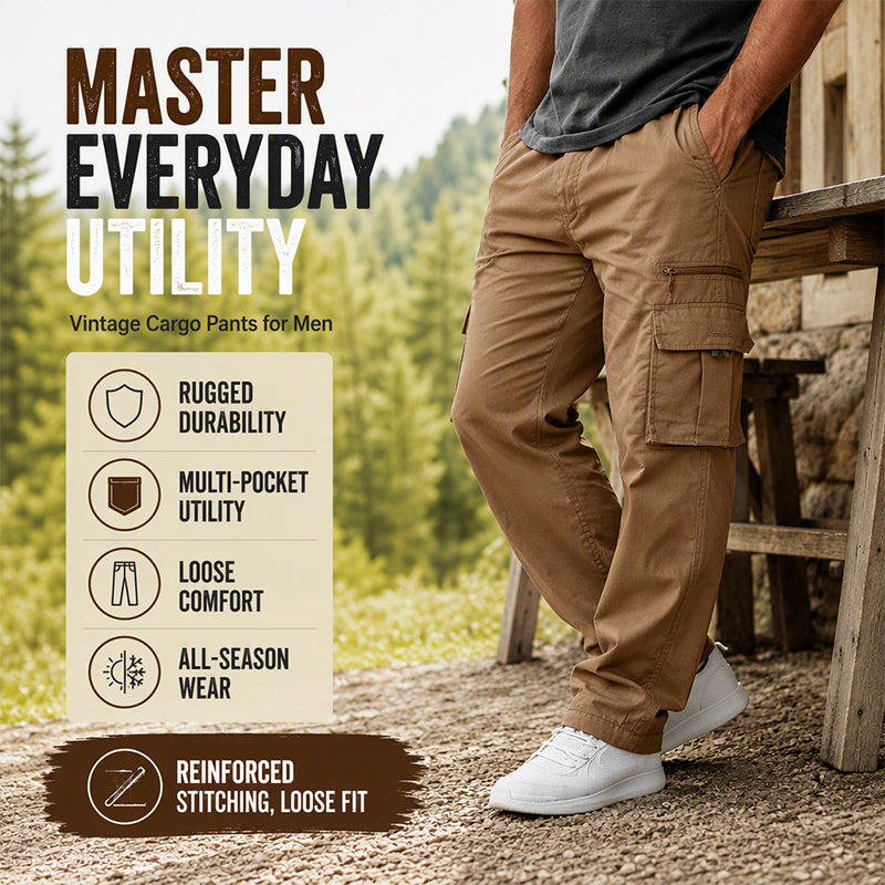 Men's Loose Fit Straight Leg Cargo Pants