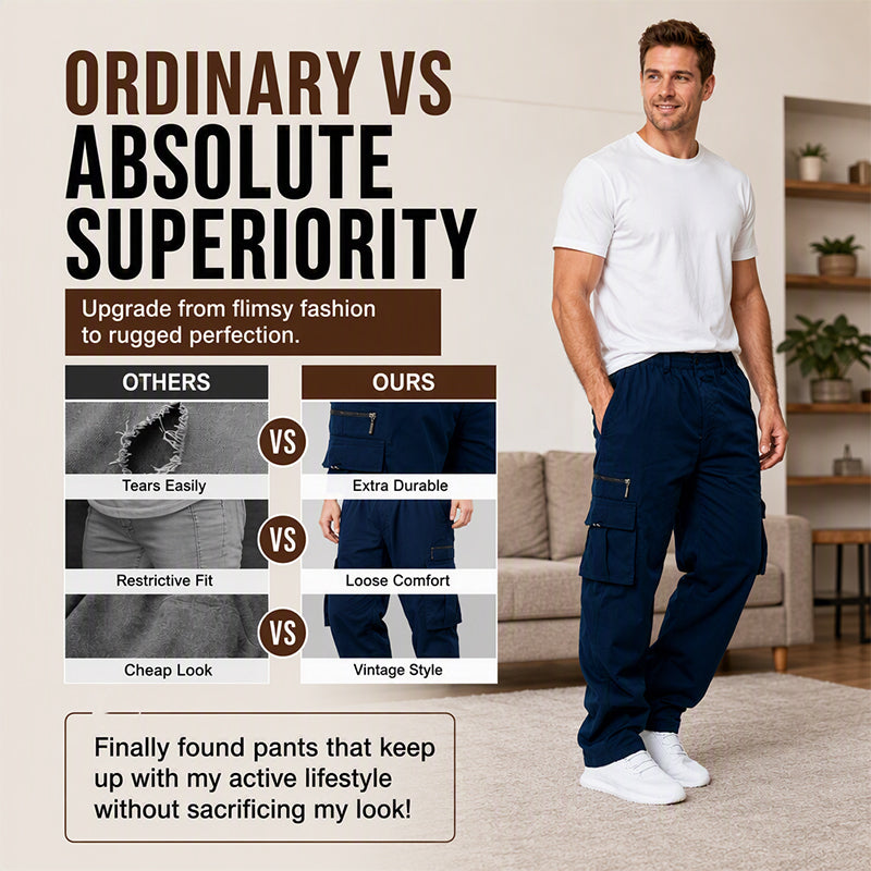 Men's Loose Fit Straight Leg Cargo Pants