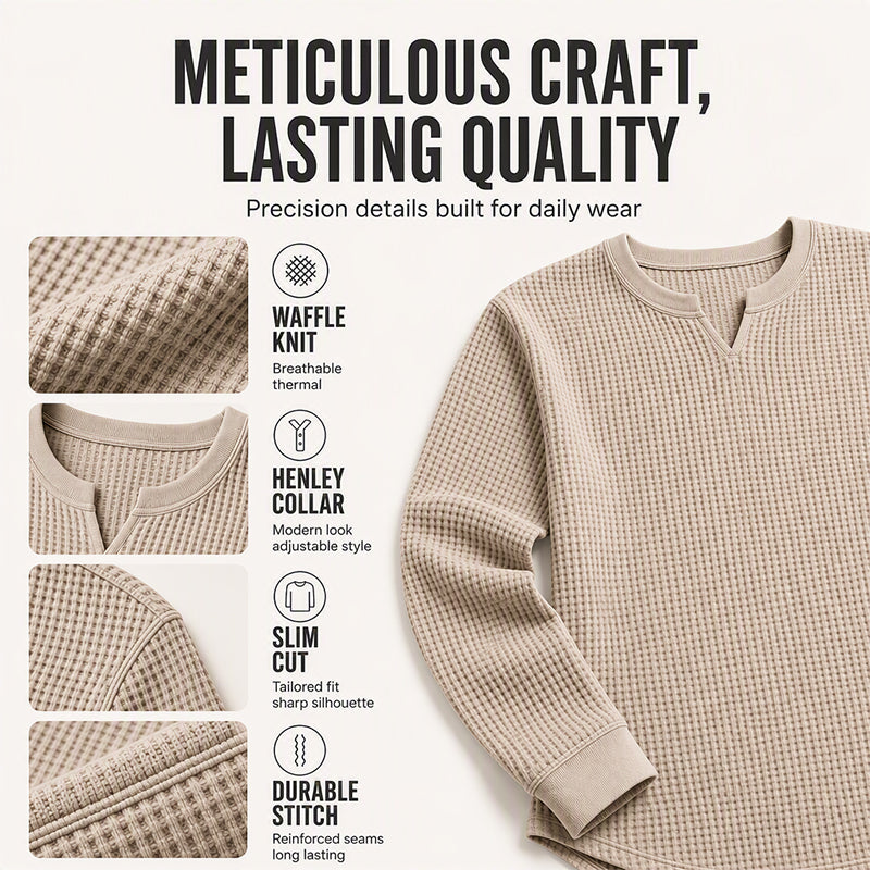 Men's Slim Fit Waffle Knit V-Neck Shirt