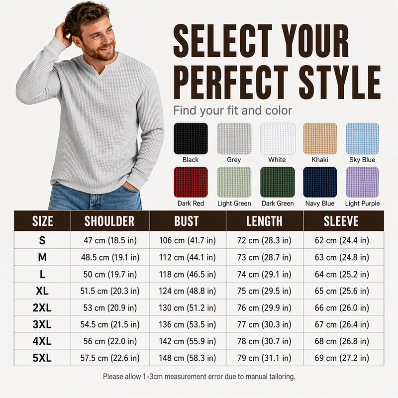Men's Slim Fit Waffle Knit V-Neck Shirt