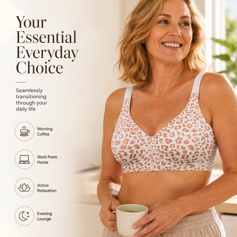 Women's Leopard Print Wireless Push-Up Bra